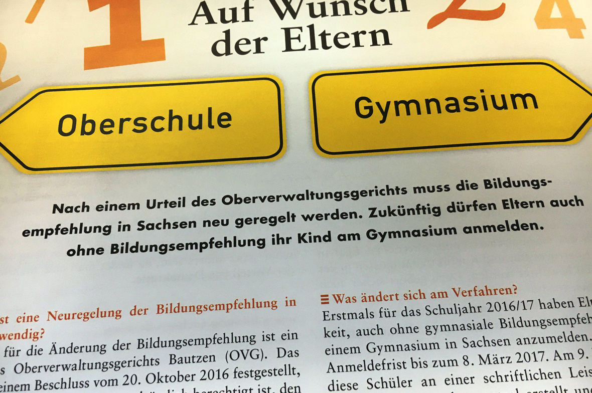 Schilder Entscheidung Oberschule Gymnasium