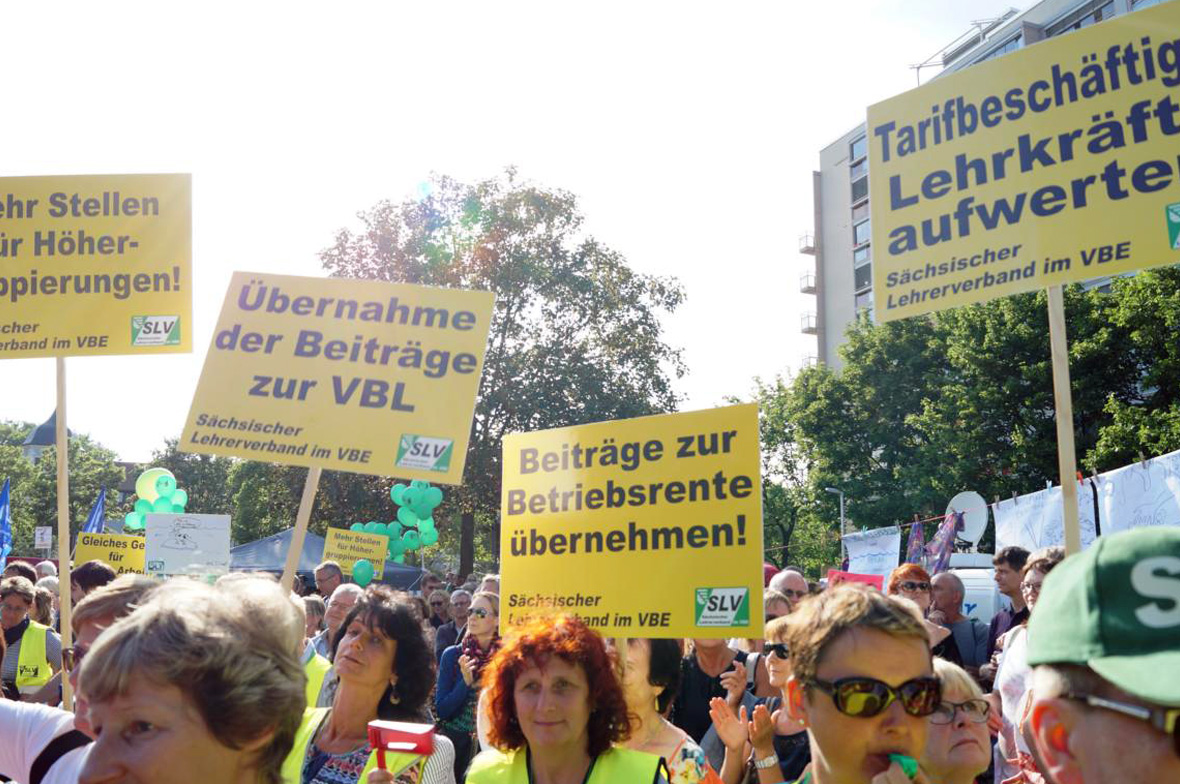 Lehrer Kundgebung in Dresden